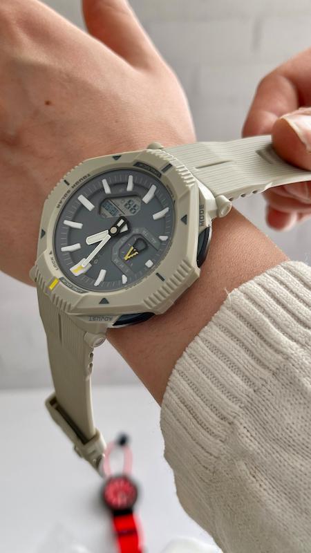 ساعتمچی جیشاک پروترک بند رابر طوسی کرم