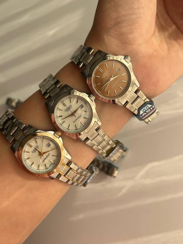 ساعتمچی بند استیل باکیفیت کاسیو | ساعتمچی صفحه دایره صفحه رنگی زنانه دخترانه CASIO