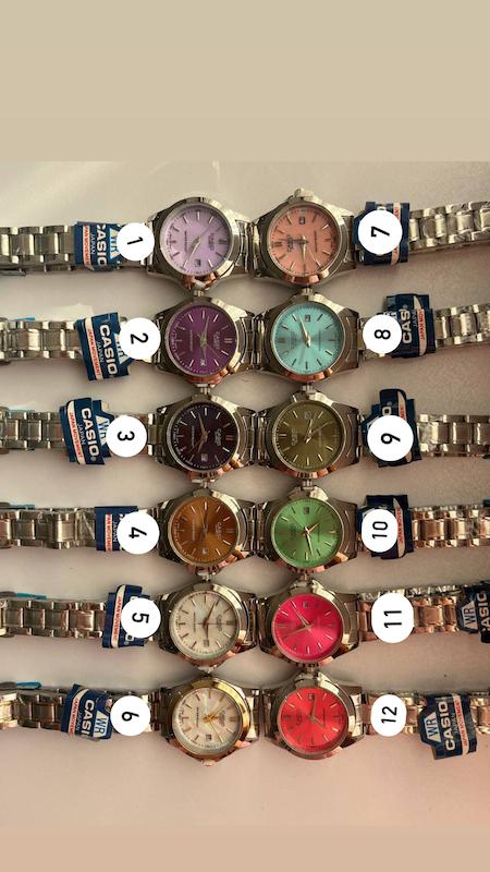 ساعتمچی بند استیل باکیفیت کاسیو | ساعتمچی صفحه دایره صفحه رنگی زنانه دخترانه CASIO