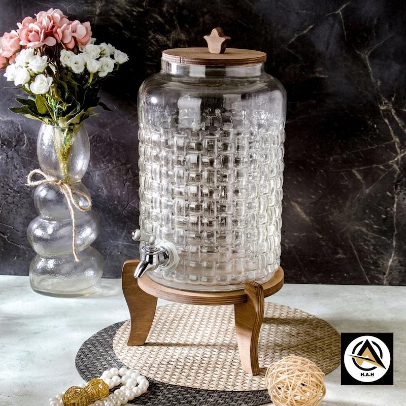 کلمن شیشه ای طرح حصیری