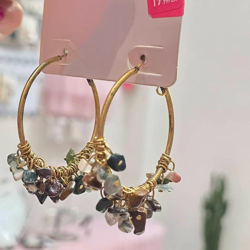 گوشواره حلقه ای چارم دار