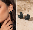 گوشواره اشکی فول نگین سبز یشمی