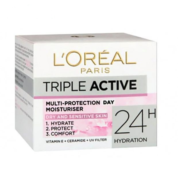 مرطوب کننده روز مدل Triple Active پوست خشک و حساس لورئال «اورجینال 100%»     