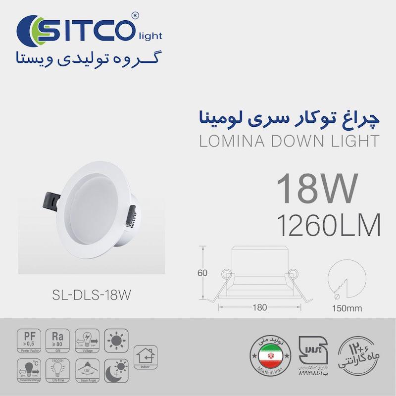 پنل سقفی 18 وات مدل لومینا سیتکولایت SL-DLS-18W