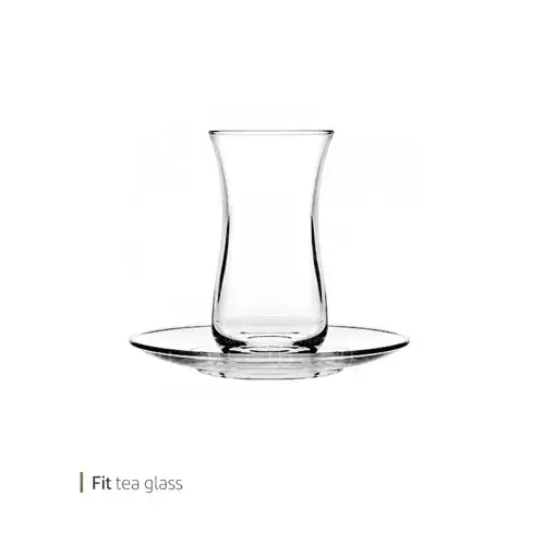 استکان نعلبکی کمر باریک پاشاباغچه مدل فیت 6 عددی کد 96389