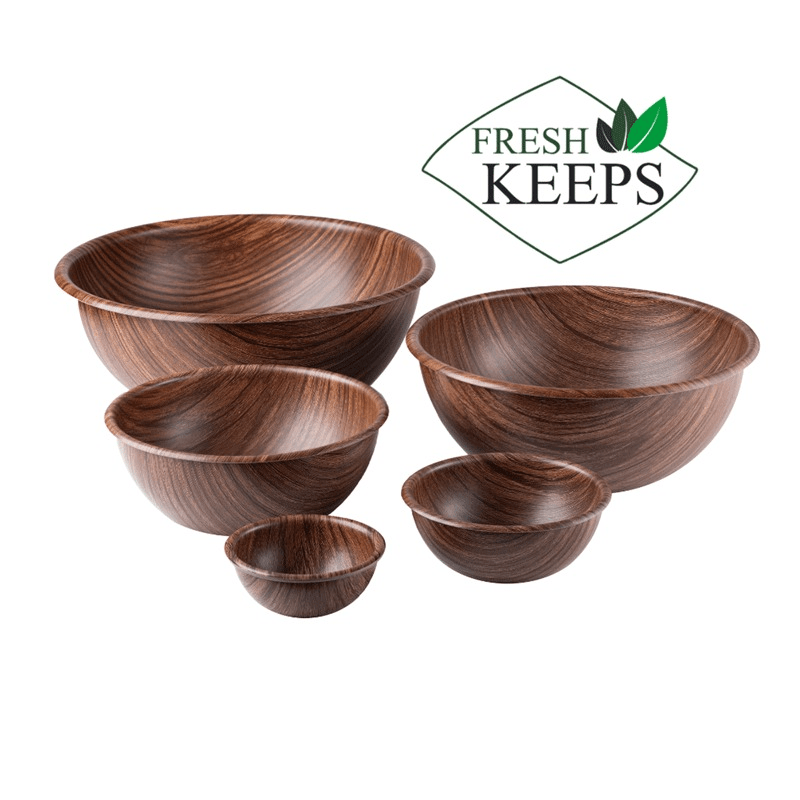 ست کاسه گرد(5سایز) طرح چوب