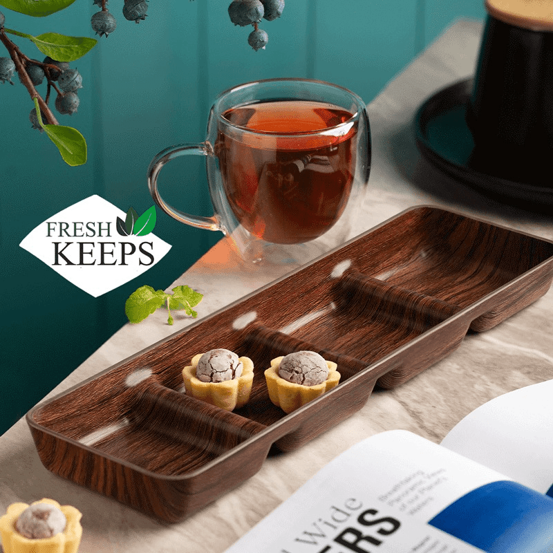 اردوخوری مستطیل 4 خانه طرح چوب