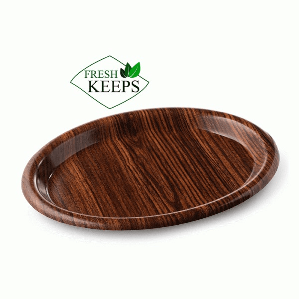 سینی بیضی طرح چوب