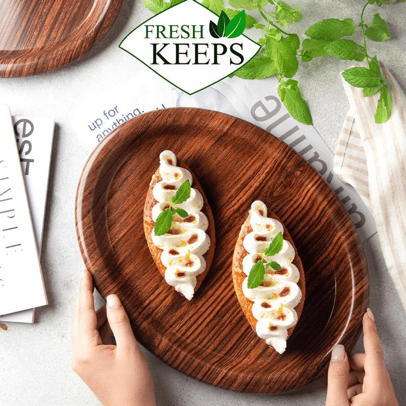 سینی بیضی طرح چوب