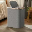 سبد رخت چرک 2 مخزنه ی برزنتی حجم 60 لیتر رنگ طوسی