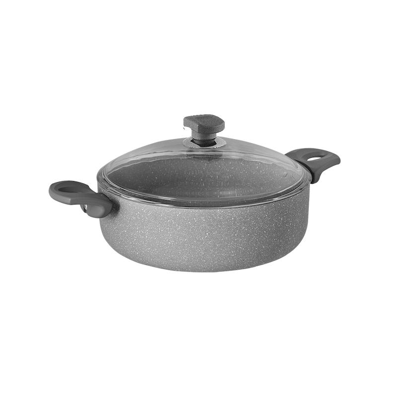  نیم قابلمه نچسب 28*9 سانتی متر 4.8 لیتر طوسی یورک ریوالد