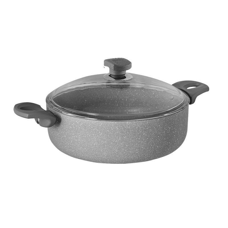 نیم قابلمه نچسب 32*10 سانتی متر 6.5 لیتر طوسی یورک ریوالد 