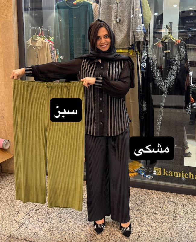 دامن شلواری مخمل پلیسه