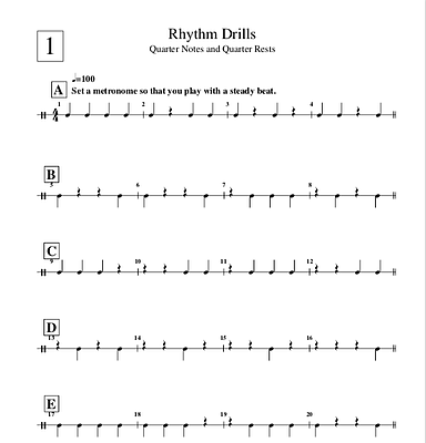 Rhythm Drill Book- کتاب آموزش ریتم‌خوانی