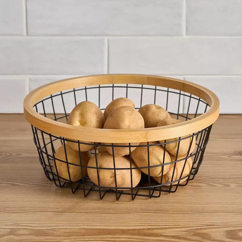 سبد میوه مشکی گرد هوم سنتر مدل Trellis