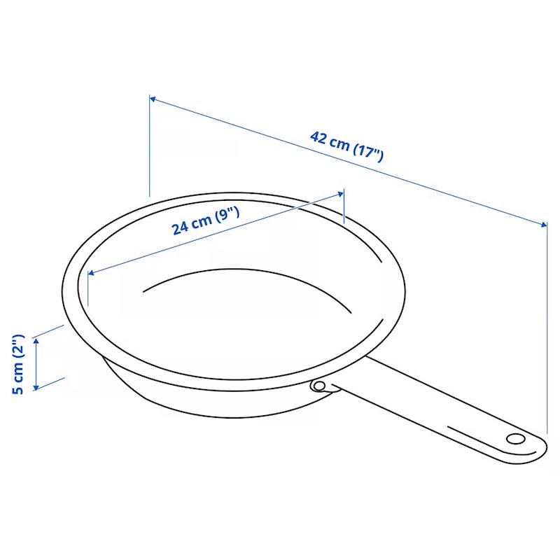 ماهیتابه استیل ایکیا مدل IKEA 365+ – قطر 24 سانتی‌متر