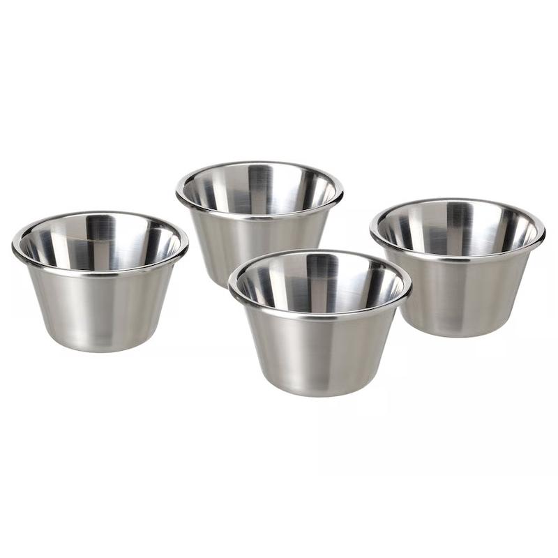 کاسه سس ایکیا مدل GRILLTIDER استیل – ۷ سانتی‌متر (بسته ۴ عددی)