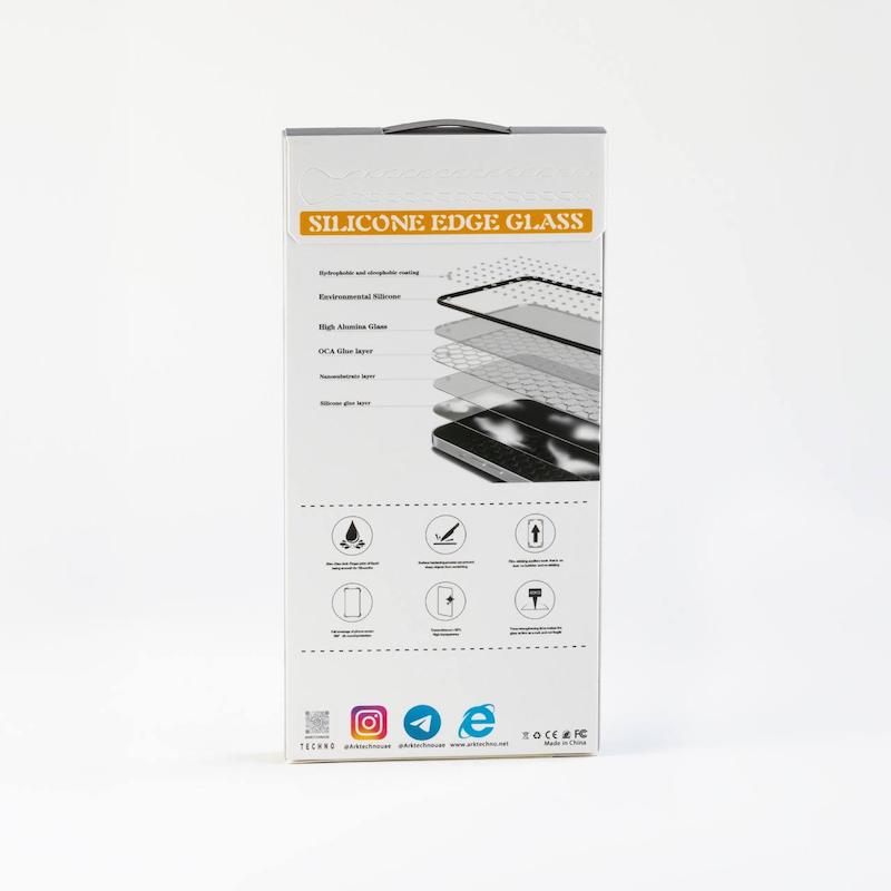 گلس شفاف مناسب ARK Techno Silicone Edge Ultra-Strong iphone 15 pro