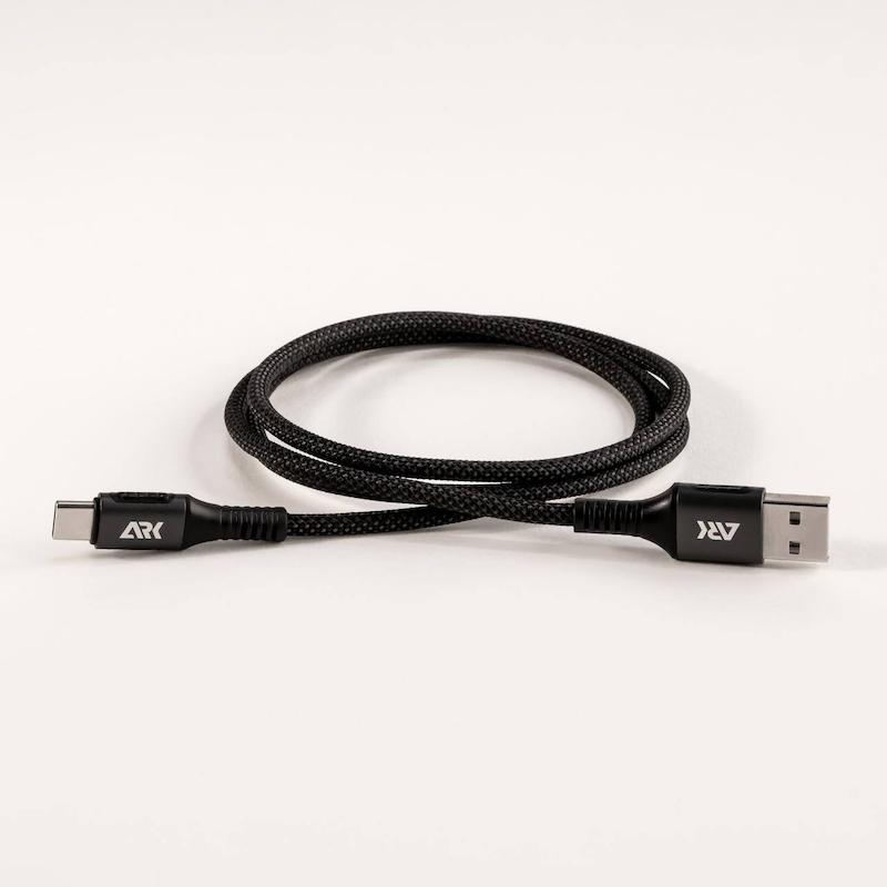 کابل شارژر مشکی USB ARK Techno به Type-C با توان 12 وات | طول 1 متر مدل ARK-U2C1201