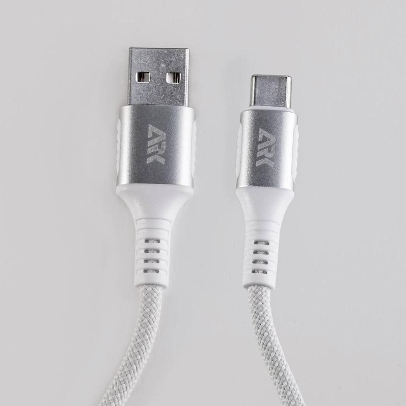 کابل شارژر سفید USB ARK Techno به Type-C با توان 12 وات | طول 1 متر مدل ARK-U2C1201
