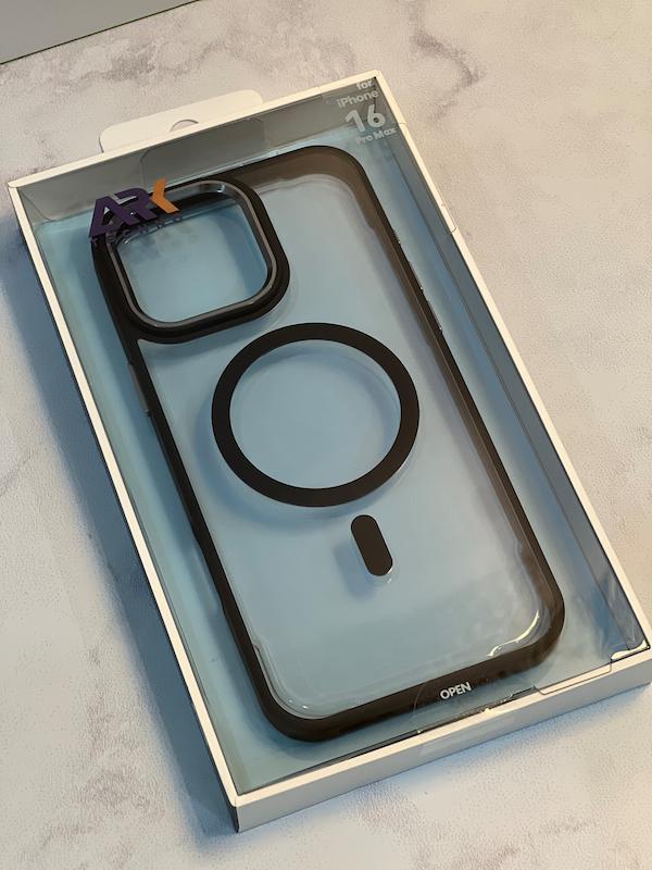 قاب شفاف دور مشکی مناسب iphone 15 promax مگ‌سیف ARK Techno مدل Anti-Yellowing
