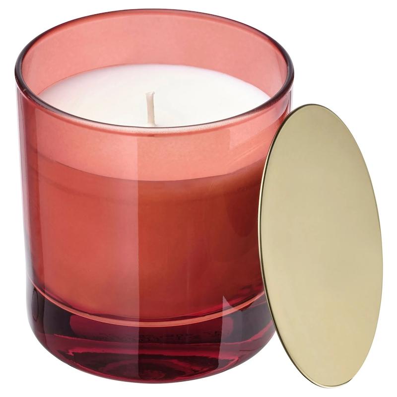 شمع معطر قرمز 40 ساعته ایکیا مدل VINTERFINT 