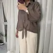 شومیز زنانه پارچه توییل رنگ شکلاتی | نرم، خنک و بادوام | سایز ۳۶ تا ۴۲ | کانگومام