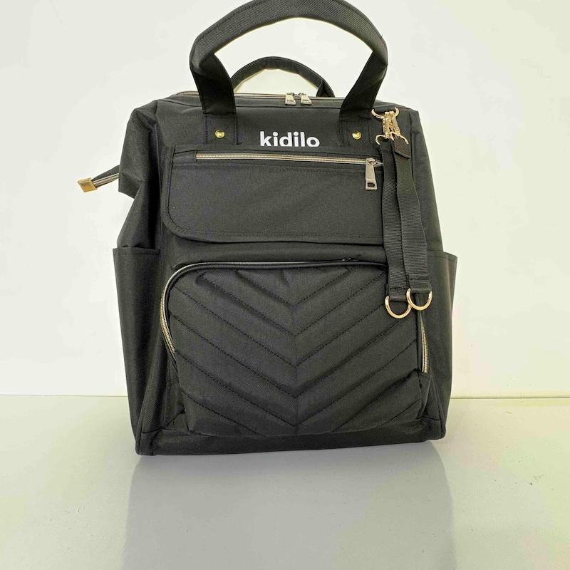 کوله پشتی لوازم نوزاد طرح کیدیلو مشکی | کیفیت مشابه اصل، جادار و ضد آب | کانگومام