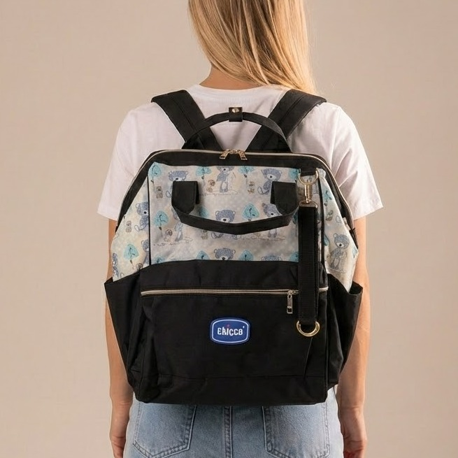 کوله پشتی لوازم نوزاد طرح خرس چیکو | کیفیت مشابه اصل، جادار و ضد آب | کانگومام