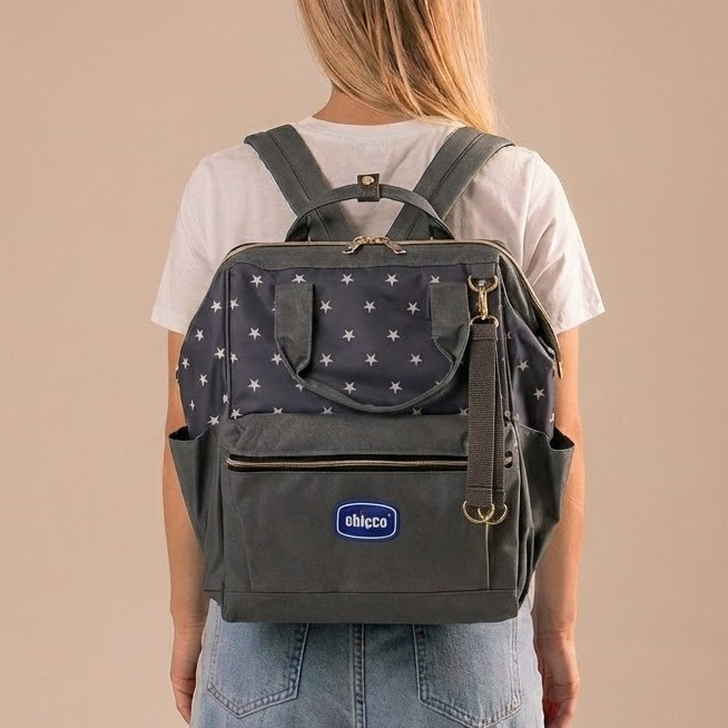 کوله پشتی لوازم نوزاد طرح ستاره | کیفیت مشابه اصل، جادار و ضد آب | کانگومام