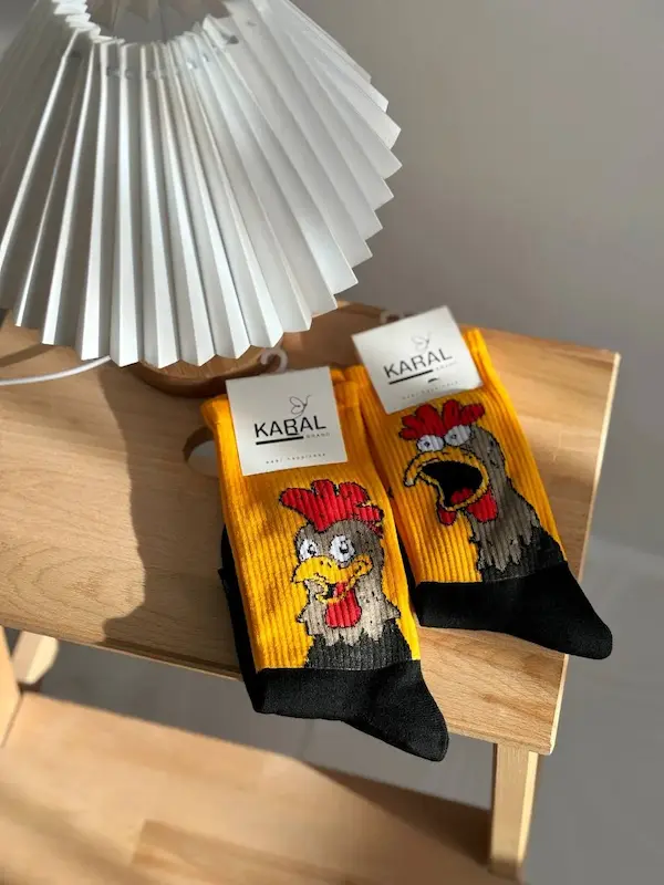 جوراب طرح خروس عمده