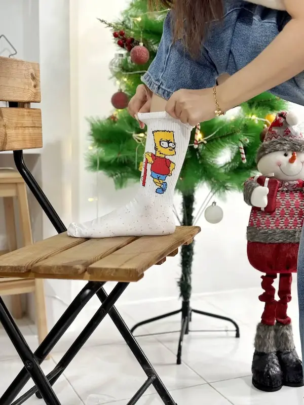 جوراب سیمپسون ها سفید