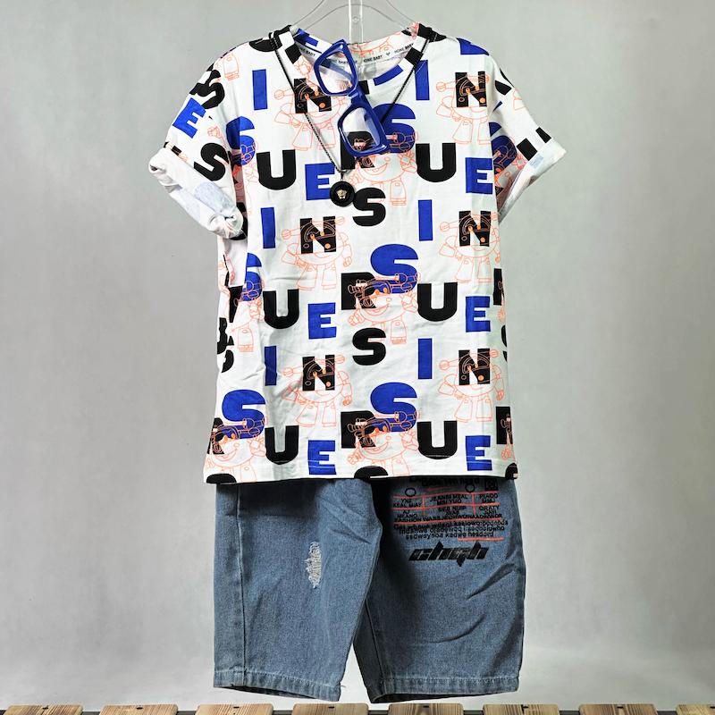 ست تیشرت شلوارک وارداتی لینو