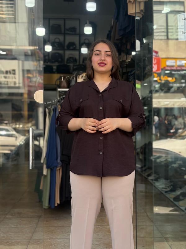 شومیز جلو جیب سایز بزرگ زنانه ۱۴۲۶