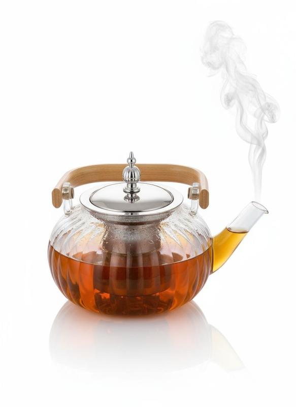 قوری پیرکس دسته بامبو یونیک