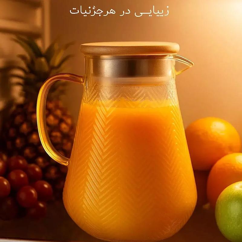 پارچ پیرکس درب بامبو