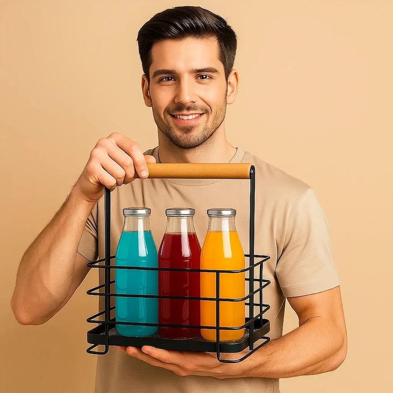 استندمربع فلزی دسته چوب لیمون