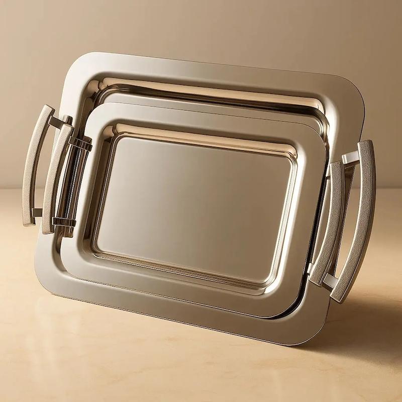 سینی دو تایی زاماک دسته صدفیkst