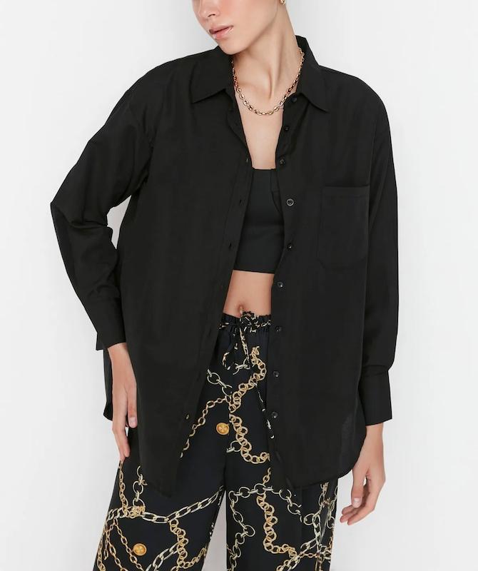 شومیز ساده مشکی ( ترک )