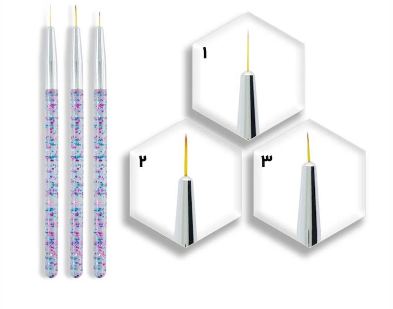 قلم‌های طراحی ناخن سه سایز