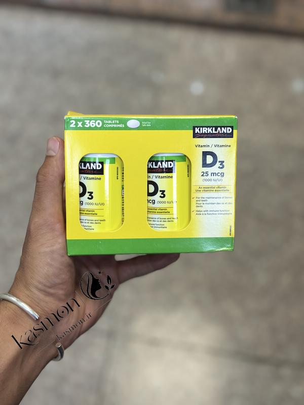 قرص ویتامین D3 کرکلند 1000 واحد 360 عددی  Kirkland Signature Vitamin D3 