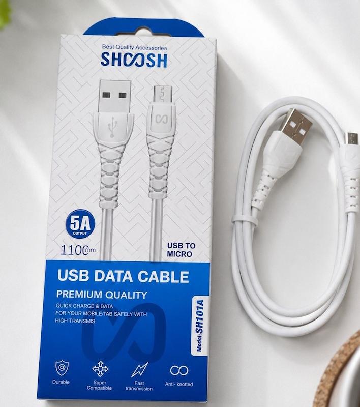 کابل شارژ یو اس بی به  میکرو  Shoosh مدل SH1۰۱A - سفید
