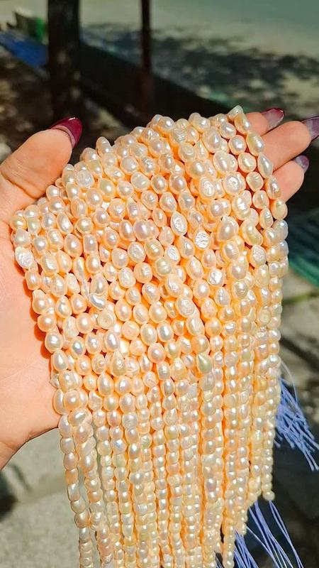 مروارید پرورشی (باروک ) اصل گل‌بهی سایز هفت و هشت