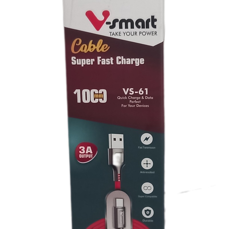 کابل شارژ وی اسمارت V-SMART مدل 62-VS-61 تایپ سی طول 1 متر