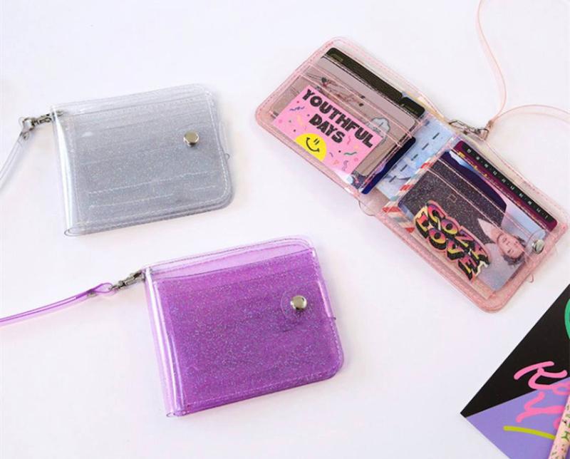 کیف پول شفاف اکلیلی با بند بلند