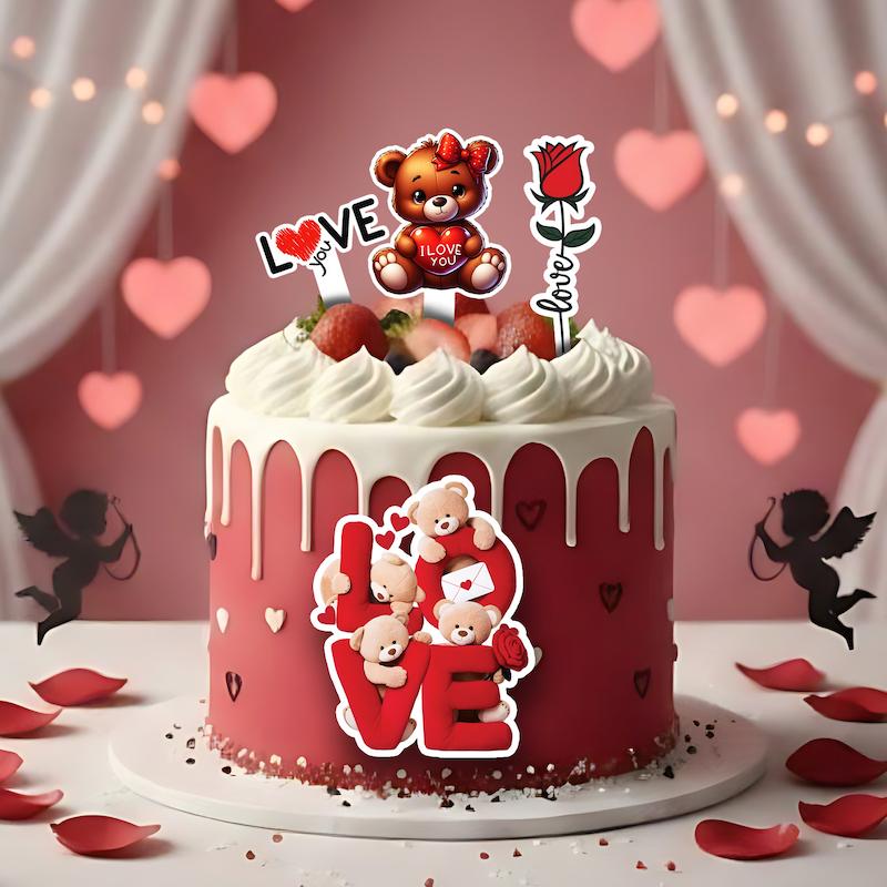 تاپر کیک عاشقانه | شیک، احساسی و ضدآب