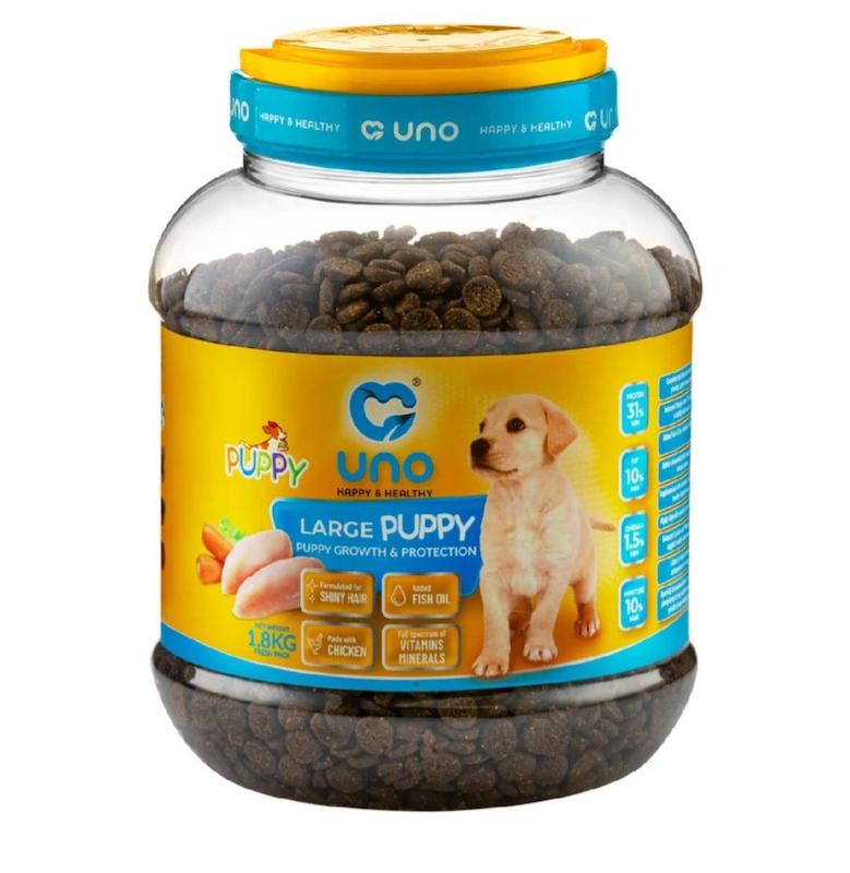غذا خشک توله سگ اونو(uno) با طعم مرغ بسته 2kg