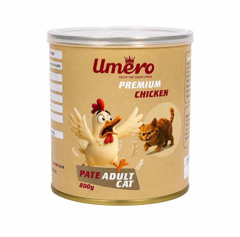 کنسرو گربه اومرو(umero) با طعم مرغ ۸۰۰gr