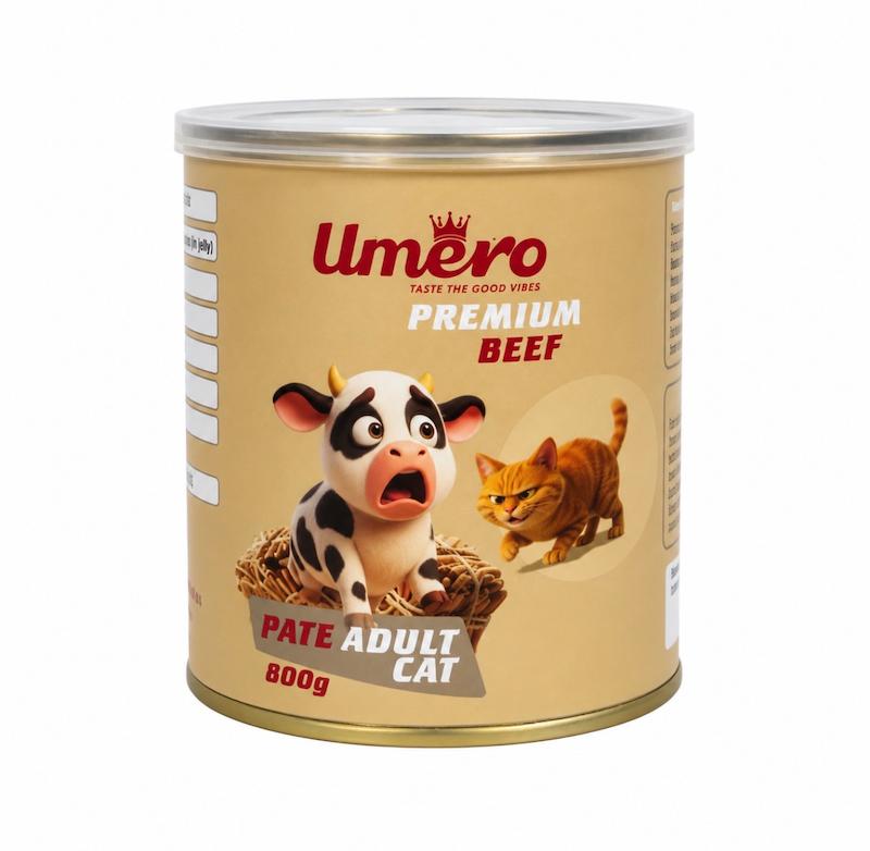 کنسرو گربه اومرو(umero) با طعم گوشت ۸۰۰gr