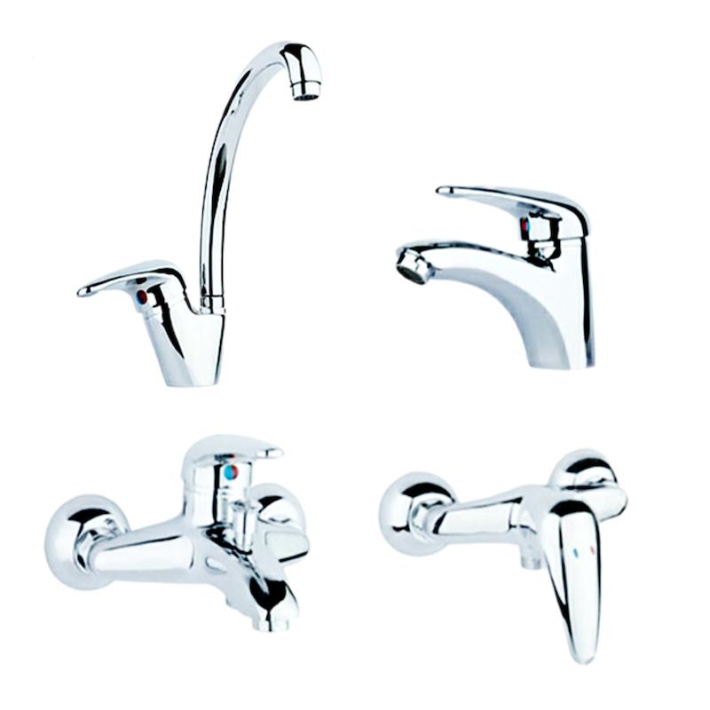 ست شیرآلات مرجان خزر مدل صبا (4 تکه) - رنگ کروم